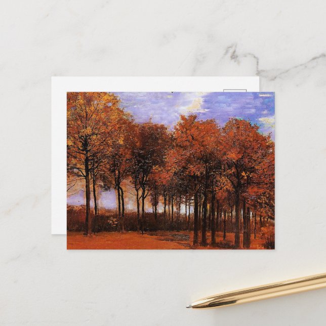 Carte Postale Van Gogh - Paysage d'automne (Devant/Arrière en situation)