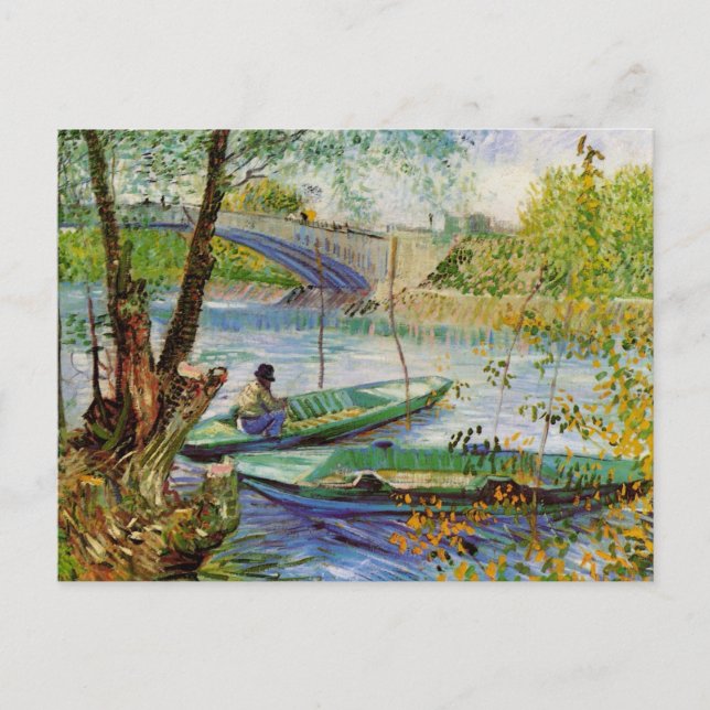 Carte Postale Van Gogh Pêche au printemps, Pont de Clichy (Devant)