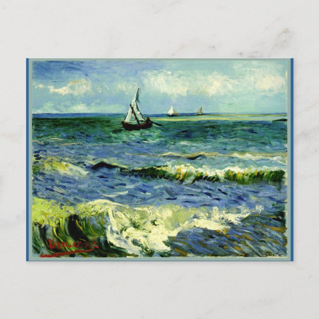 Carte Postale Van Gogh peinture, Seascape, (Devant)