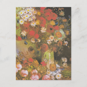 Carte Postale Van Gogh Peonies Vintages et chrysanthèmes