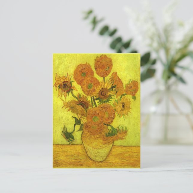 Carte Postale Van Gogh - Quatorze Tournesols, (Debout devant)