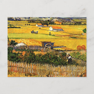 Carte Postale Van Gogh - Récolte à La Crau avec Montmajour,