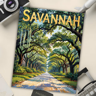 Carte Postale Van Gogh Retro Savannah Georgia Oak Avenue Travel