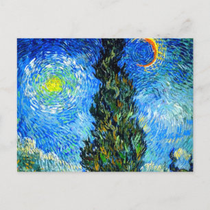 Carte Postale Van Gogh Road avec Cypress et Star