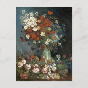 Carte Postale Van Gogh Still Life avec Fleurs de prairie et Rose