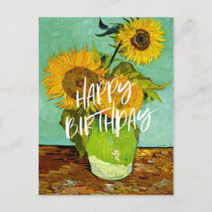 Carte Postale Van Gogh - Tournesols, Trois, Joyeux Anniversaire 