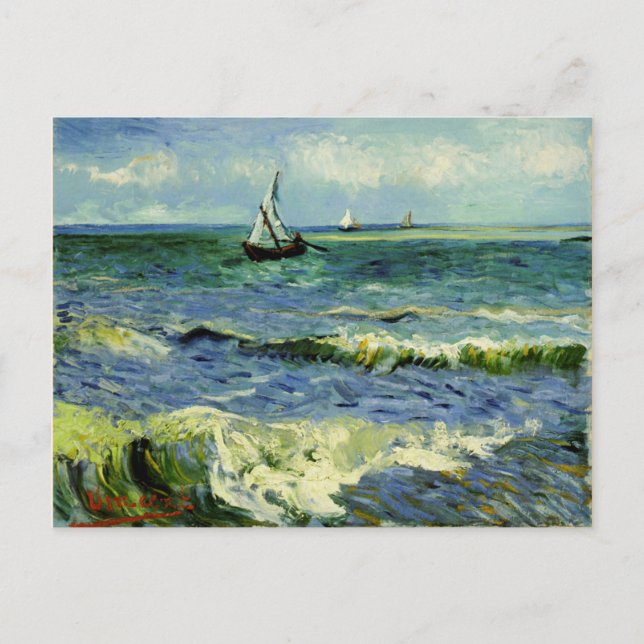 Carte Postale Van Gogh - Un bateau de pêche en mer (Devant)