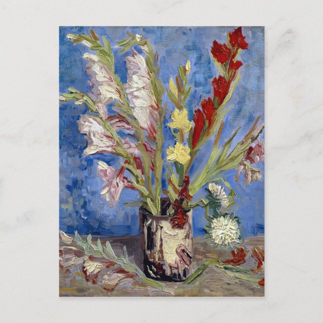 Carte Postale van Gogh Vase de Gladioli et des chinois Asters (Devant)