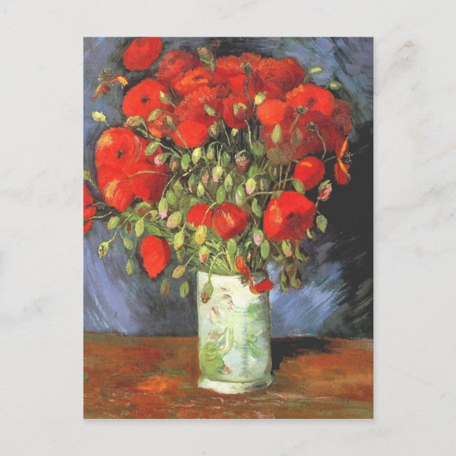 Carte Postale Van Gogh Vase Red Poppies Floral Vie morte (Devant)