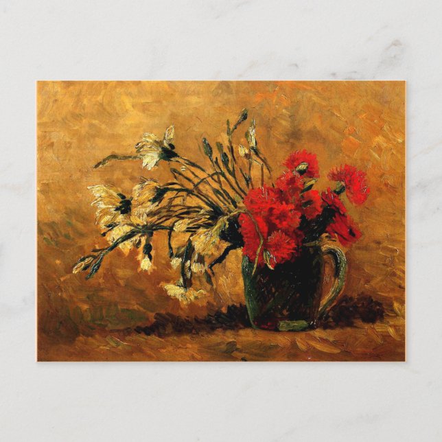 Carte Postale Van Gogh : Vase with Red and White Carnations (Devant)