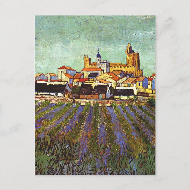 Carte Postale Van Gogh - Vue des Saintes-Maries (Devant)