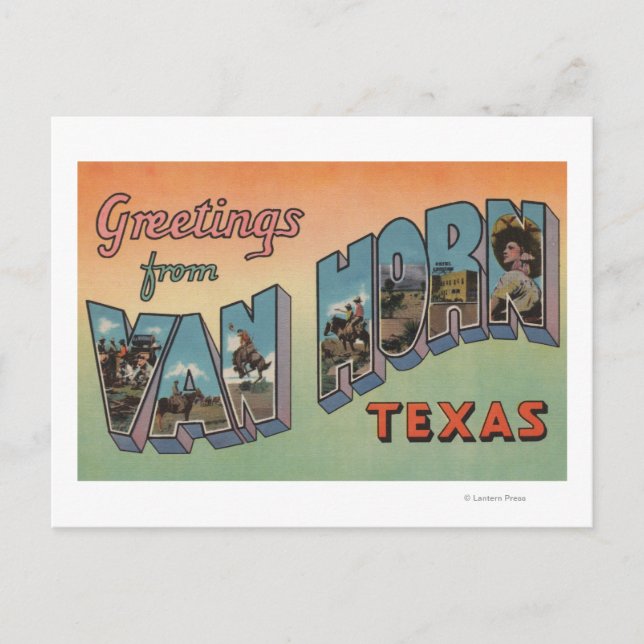 Carte Postale Van Horn, Texas - Scènes de grandes lettres (Devant)