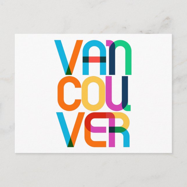 Carte Postale Vancouver Canada Pop Art Letters (Devant)