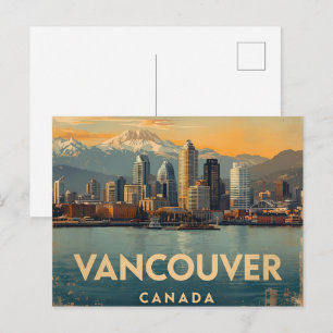 Carte Postale Vancouver Canada Travel Art Vintage