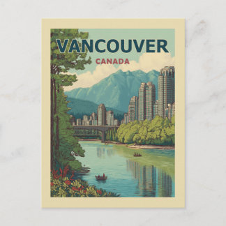 Carte Postale Vancouver Canada Travel Art Vintage