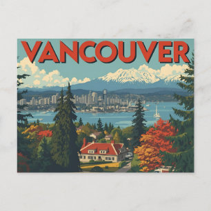 Carte Postale Vancouver Canada Voyage Art Vintage