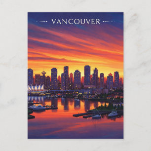 Carte Postale Vancouver Skyline Canada Sunset Travel