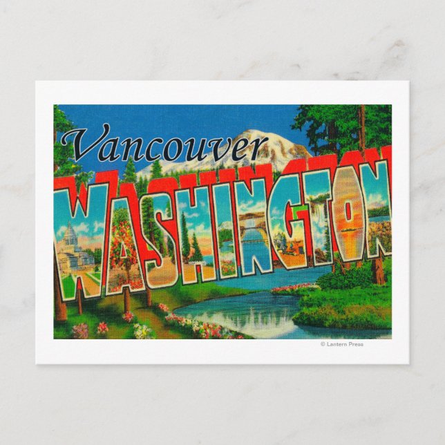 Carte Postale Vancouver, Washington - Scènes de grandes lettres (Devant)