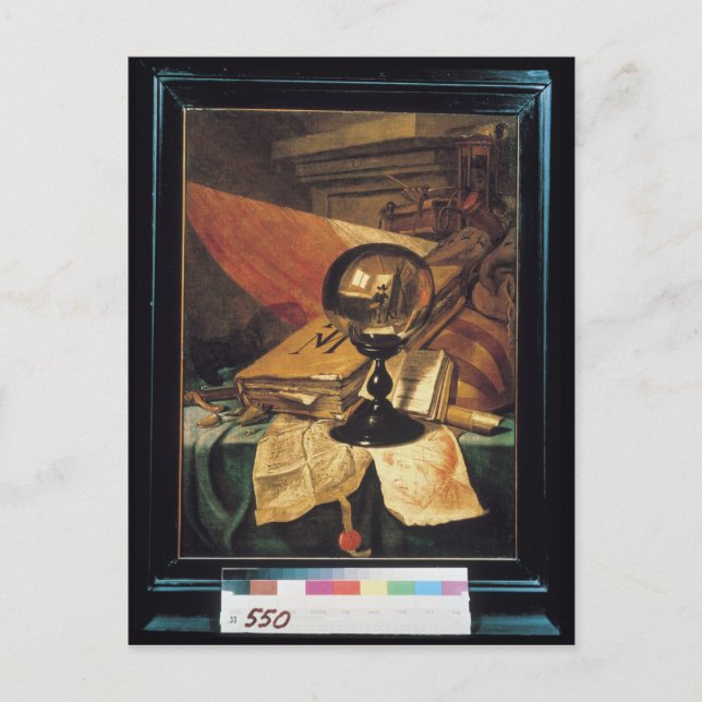 Carte Postale Vanitas avec boule de cristal (Devant)