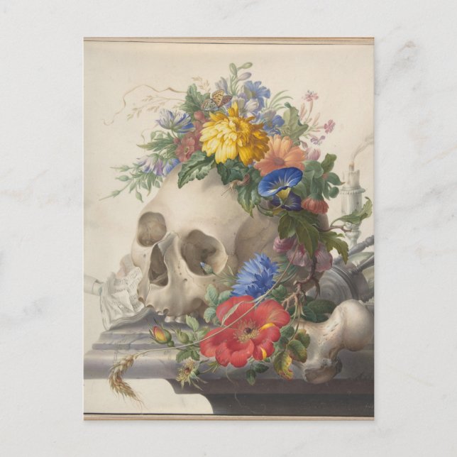 Carte Postale Vanitas Still Life par Herman Henstenburgh (Devant)