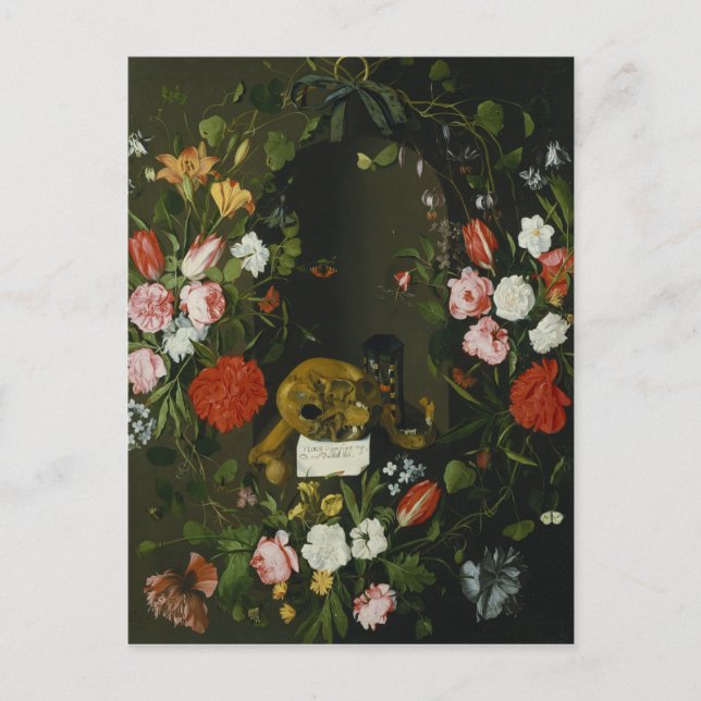 Carte Postale Vanitas Vie morte avec Fleurs (Devant)