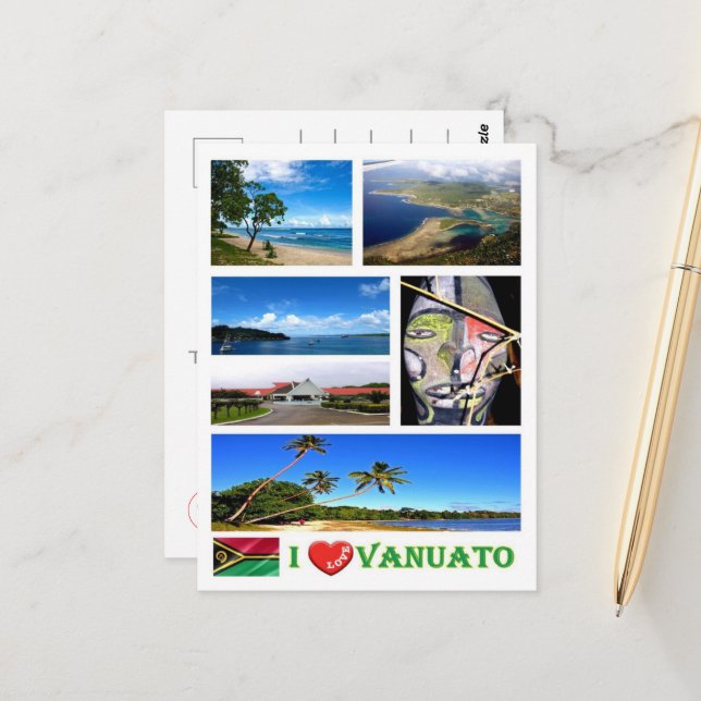 Carte Postale Vanuatu - I Love - (Devant/Arrière en situation)