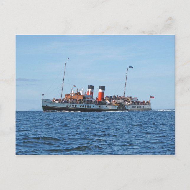 Carte Postale vapeur à pagaie (Devant)
