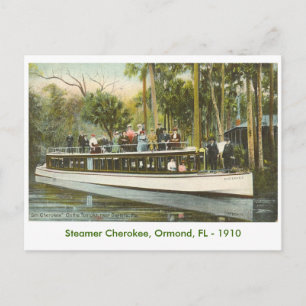 Carte Postale Vapeur cherokee, Ormond, FL - 1910