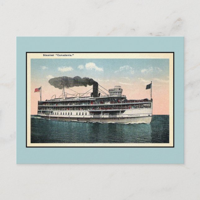 Carte Postale vapeur vintage Canadania (Devant)