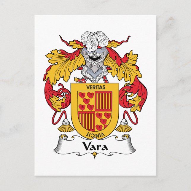 Carte Postale Vara Family Crest (Devant)