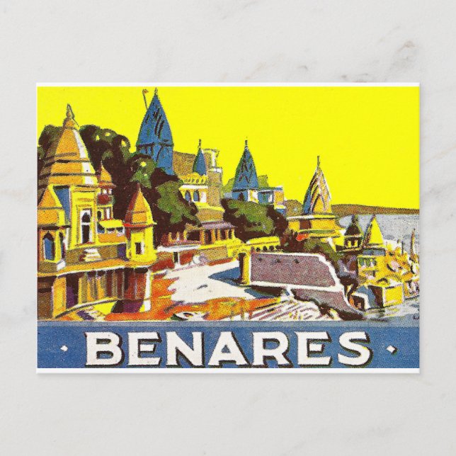 Carte Postale Varanasi, Inde. Le fleuve et les temples du Gange (Devant)