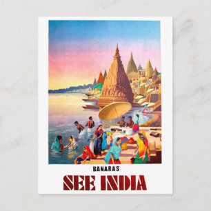 Carte Postale Varanasi, Inde, rivière Ganges