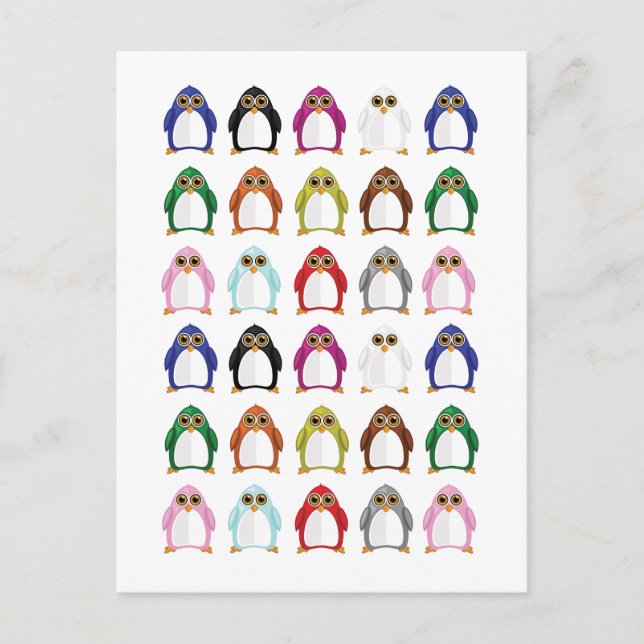 Carte Postale Variété de pingouin (Devant)