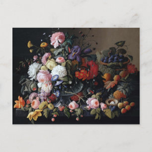 Carte Postale Vase à fleurs Vintages colorées Peinture classique