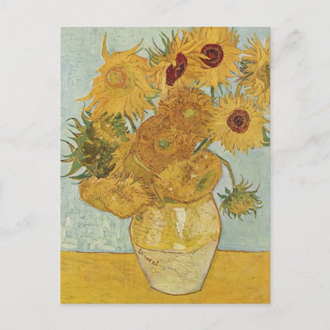 Carte Postale Vase avec 12 tournesols Vincent Van Gogh (Devant)