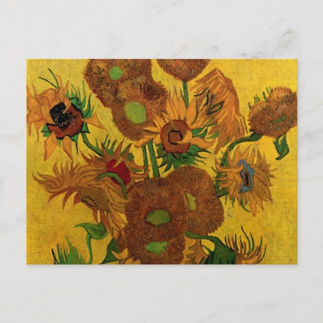 Carte Postale Vase avec 15 tournesols Vincent van Gogh (Devant)