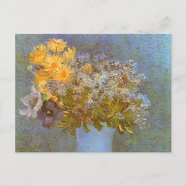 Carte Postale Vase avec Lilacs, Daisies et Anemones par Van Gogh (Devant)