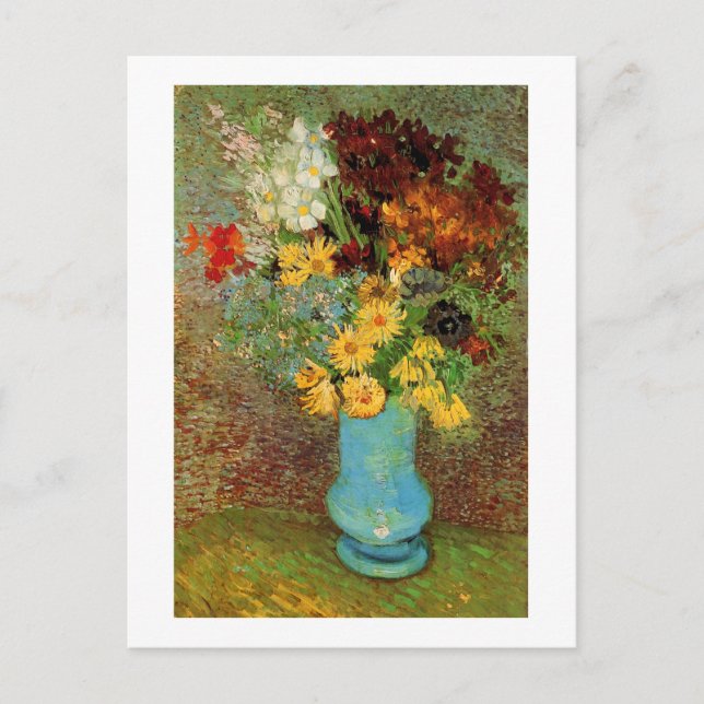 Carte Postale Vase avec marguerites et anémones Van Gogh Art (Devant)