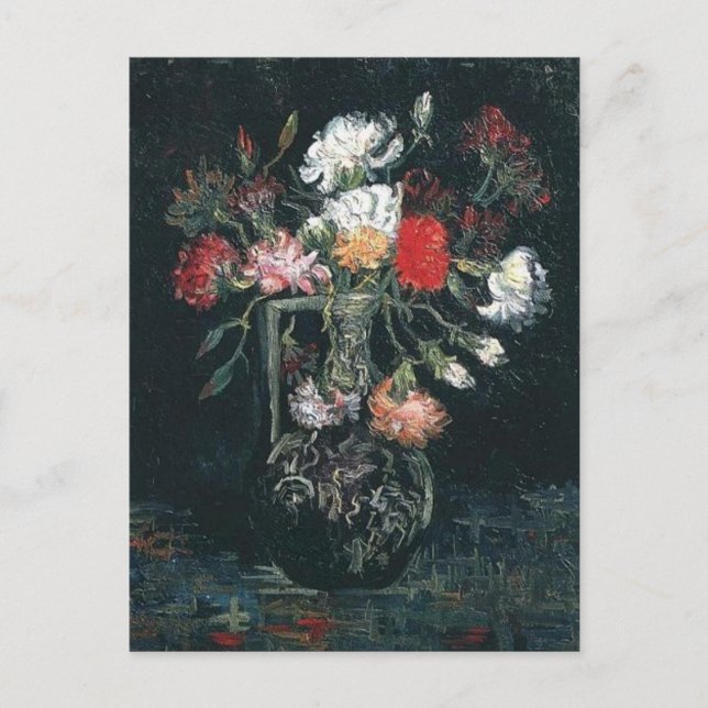 Carte Postale Vase avec oeillets blancs et rouges, Van Gogh, 188 (Devant)
