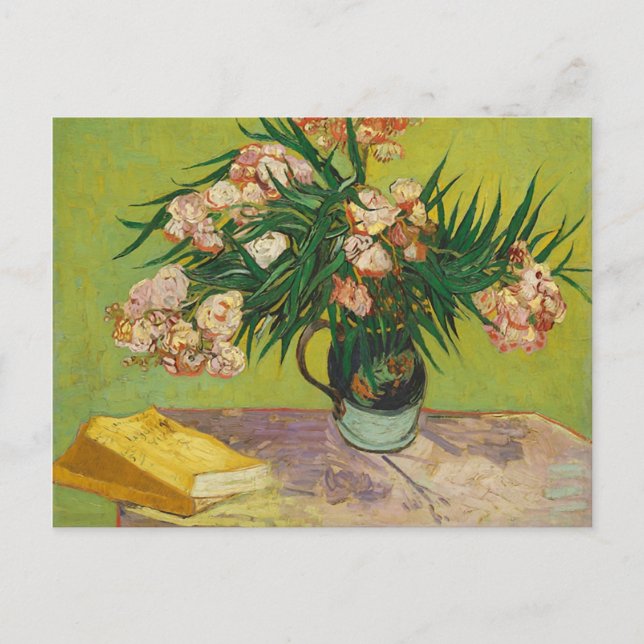 Carte Postale Vase avec Oleandres & Livres, Van Gogh Fine Art (Devant)