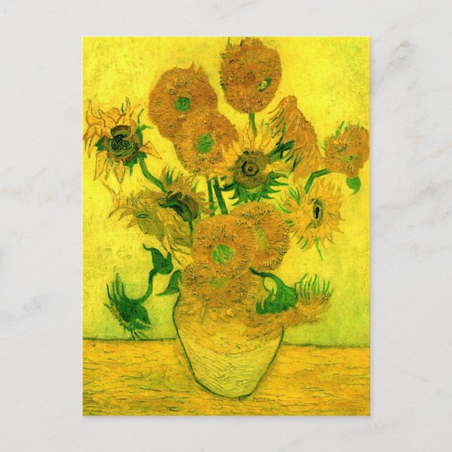 Carte Postale Vase avec quinze tournesols Van Gogh Art (Devant)