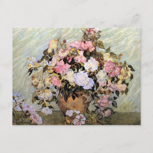 Carte Postale Vase avec roses roses roses (F681) Van Gogh Art