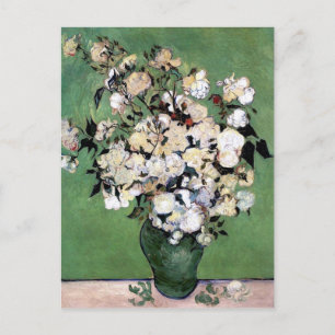 Carte Postale Vase avec roses roses roses (F682) Van Gogh Art