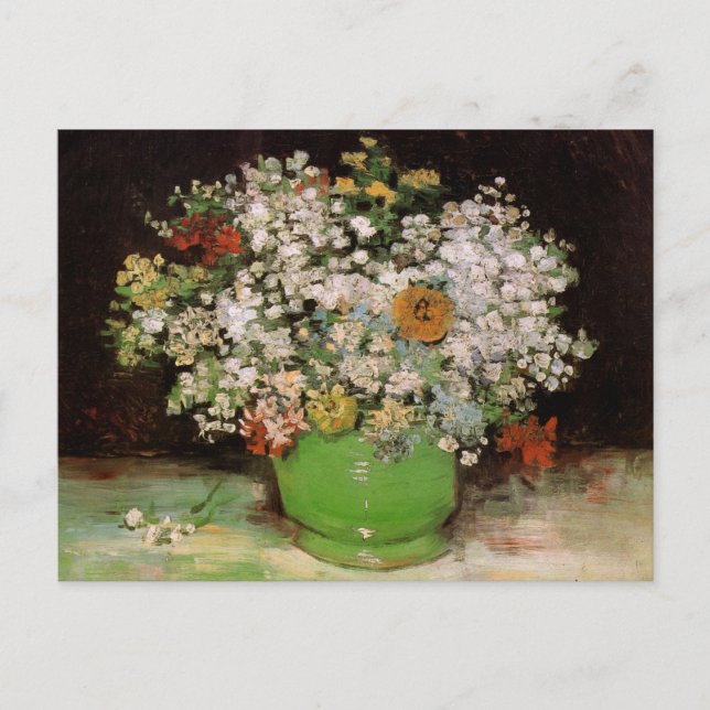 Carte Postale Vase avec Zinnia Flowers par Vincent van Gogh (Devant)