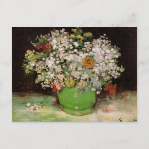 Carte Postale Vase avec Zinnias et autres fleurs de Van Gogh