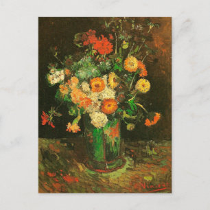 Carte Postale Vase avec Zinnias & Geraniums Van Gogh Art