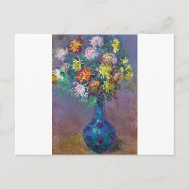Carte Postale Vase de Chrysanthemums Claude Monet (Devant)