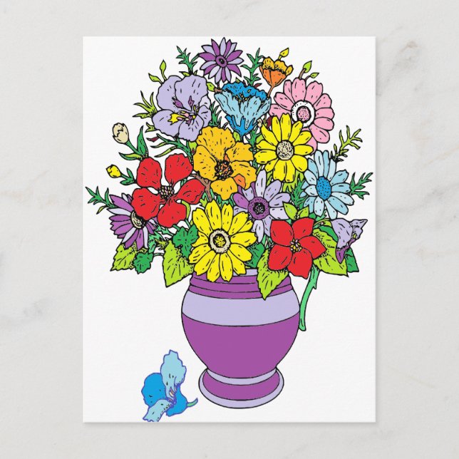 Carte Postale Vase de fleurs (Devant)
