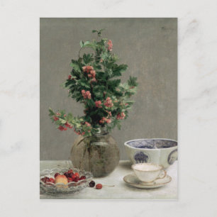 Carte Postale Vase de Hawthorn Bowl of Cherries