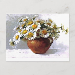 Carte Postale Vase de marguerite vintage